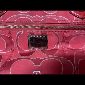 Authentic red C signature Coach bag